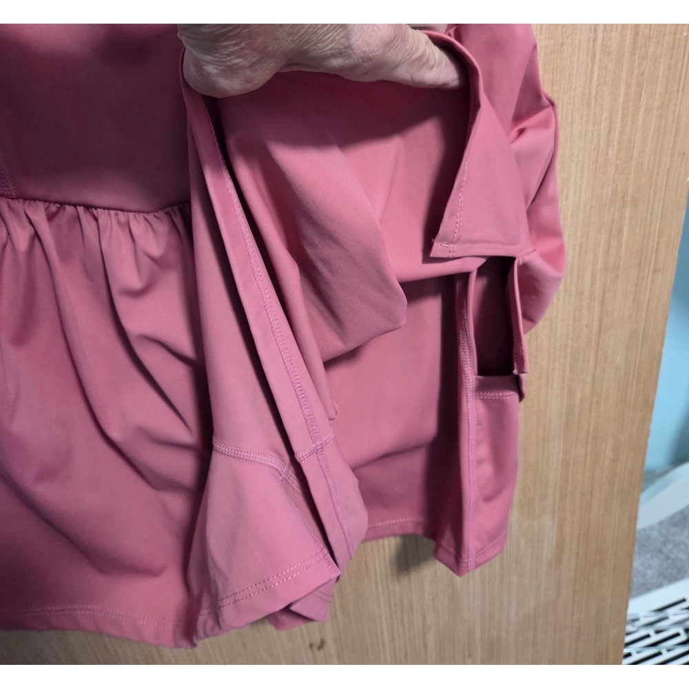 Beaully Women Pink Athletic Tennis Dress with Built-in Shorts and Pocket L #6110 - Picture 3 of 6
